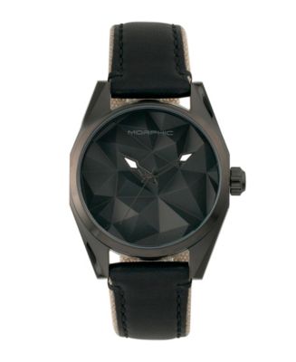 Morphic M59 Series, Black Case, Black Leather Overlaid Canvas Band