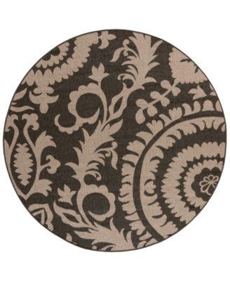 Livabliss - Alfresco ALF-9615 Black 5'3" Round Area Rug