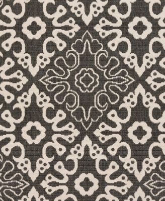 Alfresco ALF-9637 Black 7'6" x 10'9" Area Rug, Indoor/Outdoor