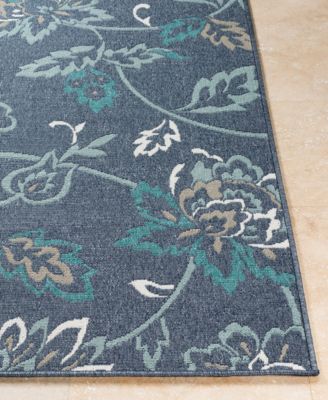 Alfresco ALF-9673 Charcoal 8'9" Round Area Rug, Indoor/Outdoor