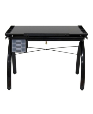 Clickhere2shop Futura Craft Station Glass - Red/Black