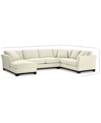 Elliot II 138" Fabric 3-Piece Chaise Sleeper Sectional