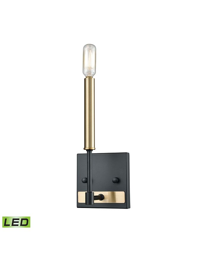 Macy's Livingston 1 Vanity Matte Black/Satin Brass Macy's