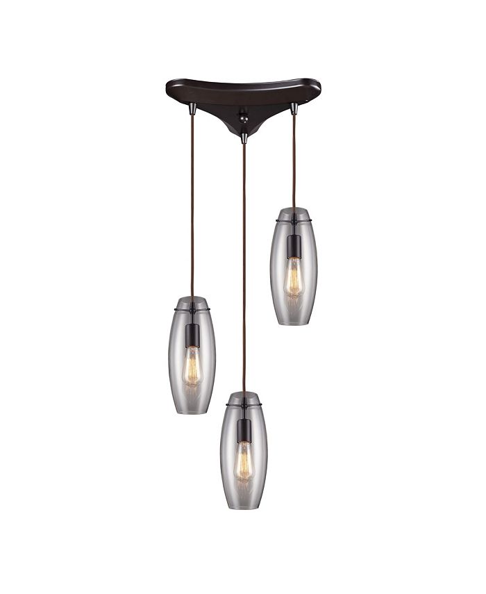 Macy's Menlow Park 3Light Pendant in Oiled Bronze & Reviews All