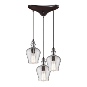 Menlow Park (existing) Collection 3 light pendant in Oil Rubbed Bronze