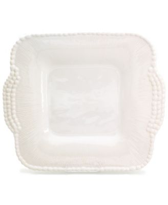 Sarar White Square Platter with Handles