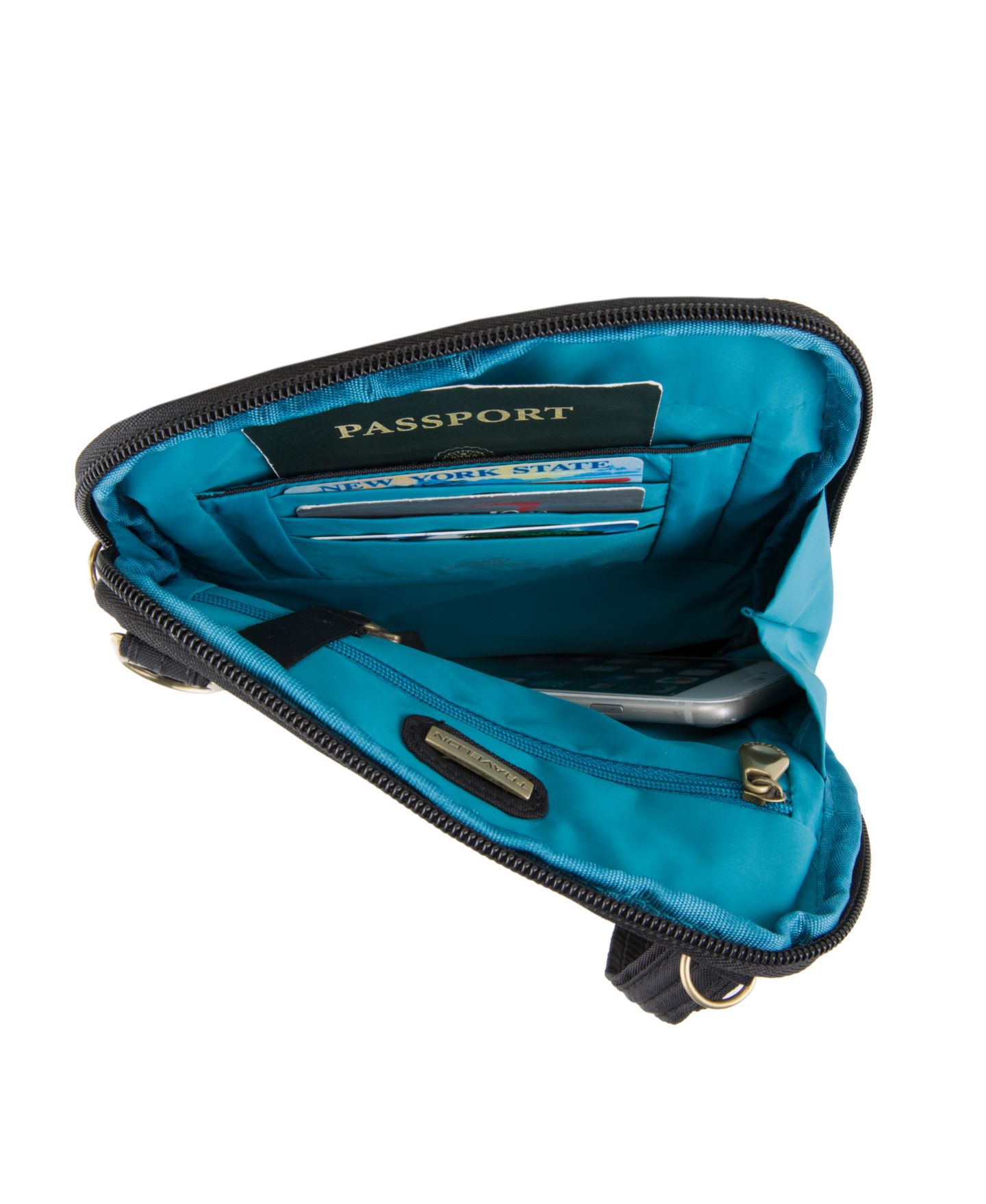 Сумка Travelon Signature Quilted Slim Pouch, цвет: Чёрный — фото 10