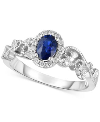 Macy's - Gemstone & Diamond (1/8 ct. t.w.) Ring in 14k Gold