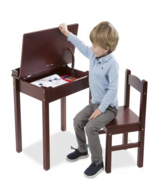 Wooden Lift-Top Desk &amp; Chair - Espresso