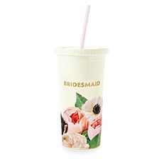 New York Tumbler With Straw, Blushing Floral