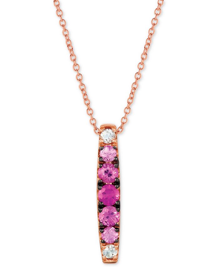 Le Vian - Pink Sapphire (1/2 ct. t.w.) & White Sapphire (1/10 ct. t.w.) 18" Pendant Necklace in 14k Rose Gold