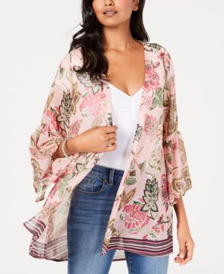 売れ筋商品|||ジェイエムコレクション カットソー トップス レディース Women's Printed Satin Open-Front Kimono Top, Exclusively at Macy's Beige Creme Style & Co Women's Printed Reversible Open-Front Kimono