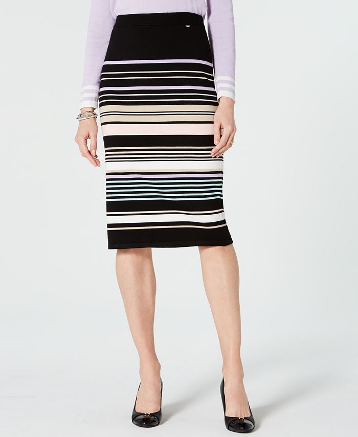 Tommy Hilfiger Multi-Color Striped Pull-On Skirt, Created for Macy's ...