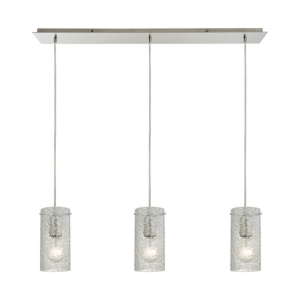 ELK LIGHTING PENDANT OPTIONS 3 LIGHT LINEAR PENDANT IN SATIN NICKEL 