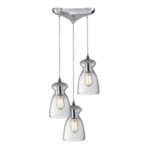 Menlow park 3- Light Pendant in Polished Chrome