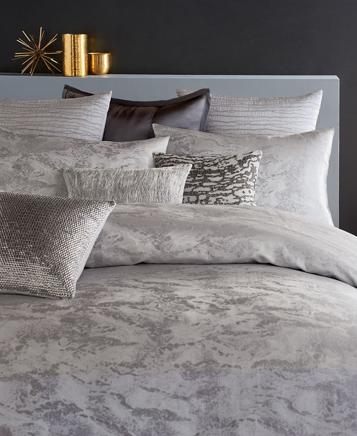 Donna Karan Home Moonscape Reversible Textured Jacquard Charcoal King