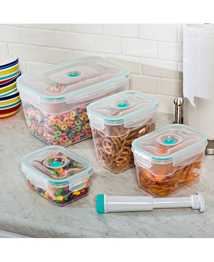 Honey Can Do Vac N Save 9Pc. Rectangular Food Storage Set Macy's