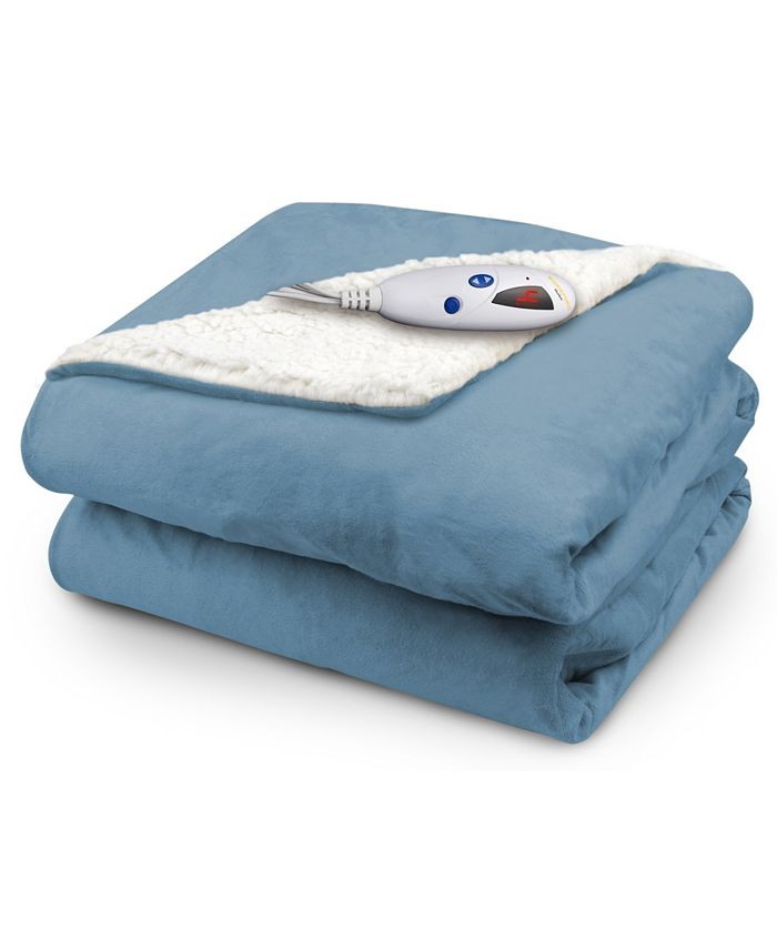 Biddeford Electric Micro Mink/Sherpa Throw Macy's
