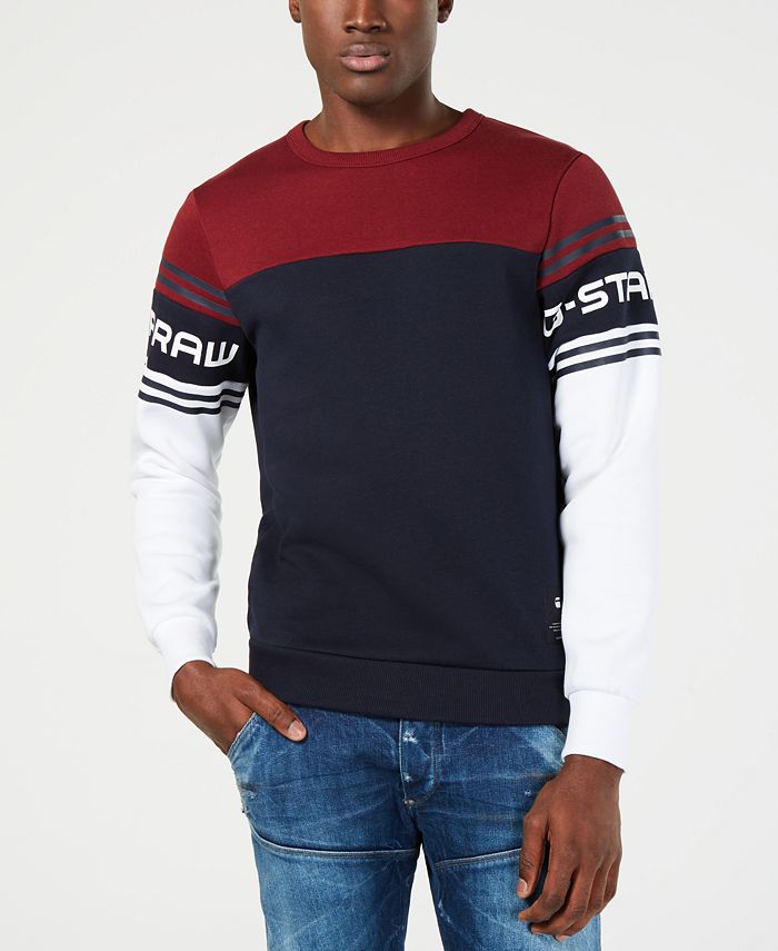 G-Star Raw Mens Colorblocked Logo Sweatshirt, Created for Macy's ...