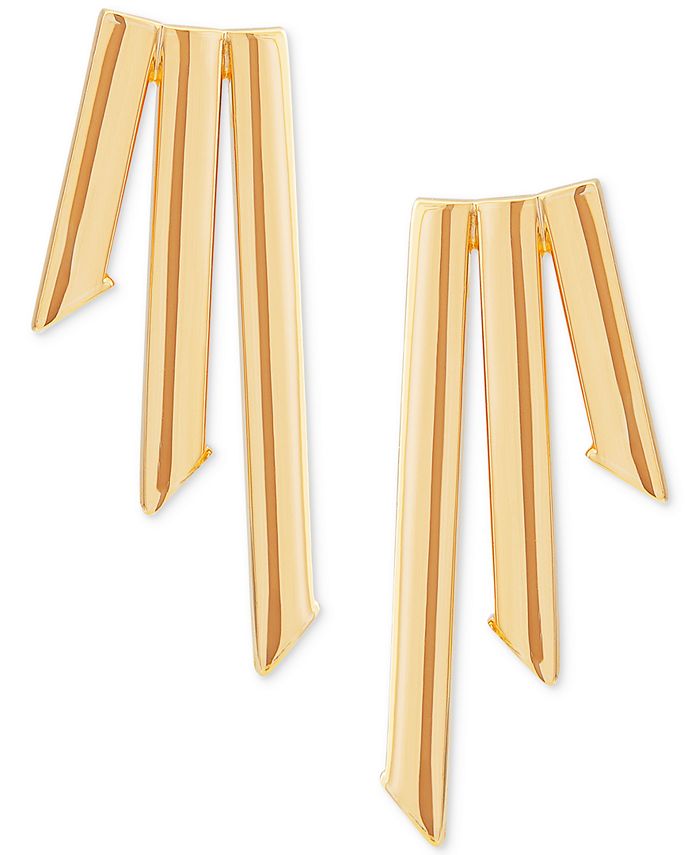 Italian Gold Triple Bar Polished Stud Earrings in 10k Gold Macy's