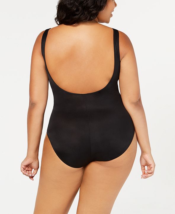 Miraclesuit Plus Size Escape Underwire AlloverSlimming Wrap OnePiece