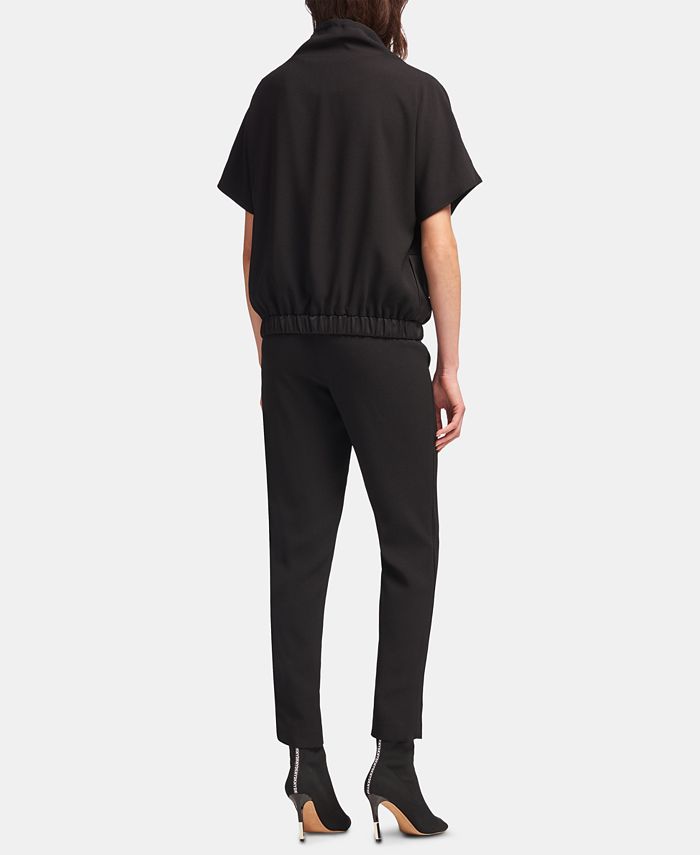 DKNY Zippered Short-Sleeve Jacket - Macy's