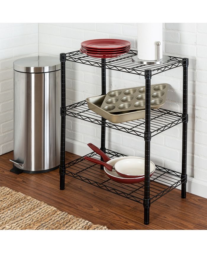 Honey Can Do 3Tier Heavy Duty Adjustable Shelving Unit, Black Macy's