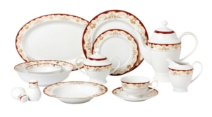 Shop Lorren Home Trends Mabel 57-pc Dinnerware Set, Service For 8 In Burgundy