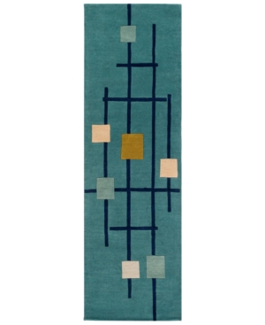 Surya Forum Fm-7201 Teal 2'6" X 8' Runner Area Rug In Teal
