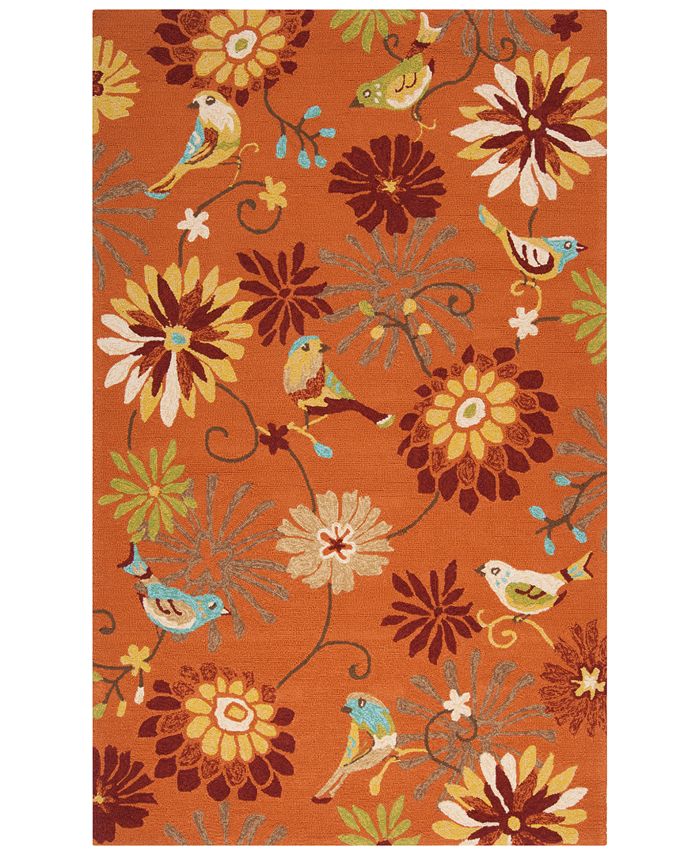 Surya Rain RAI-1104 Burnt Orange 8' x 10' Area Rug, Indoor/Outdoor ...