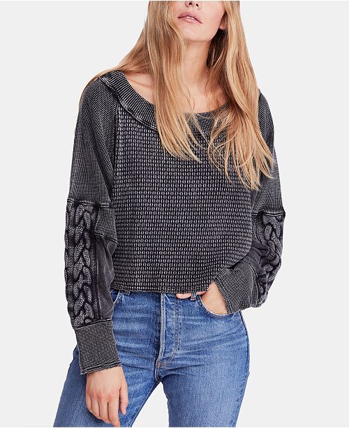 free people waffle knit shirt