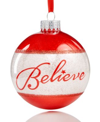 Holiday Lane - Macy's Believe Ball Ornament Created For Macy's