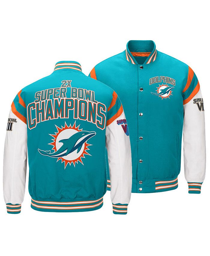 Authentic NFL Apparel Men's Miami Dolphins Home Team Varsity Jacket - Macy's