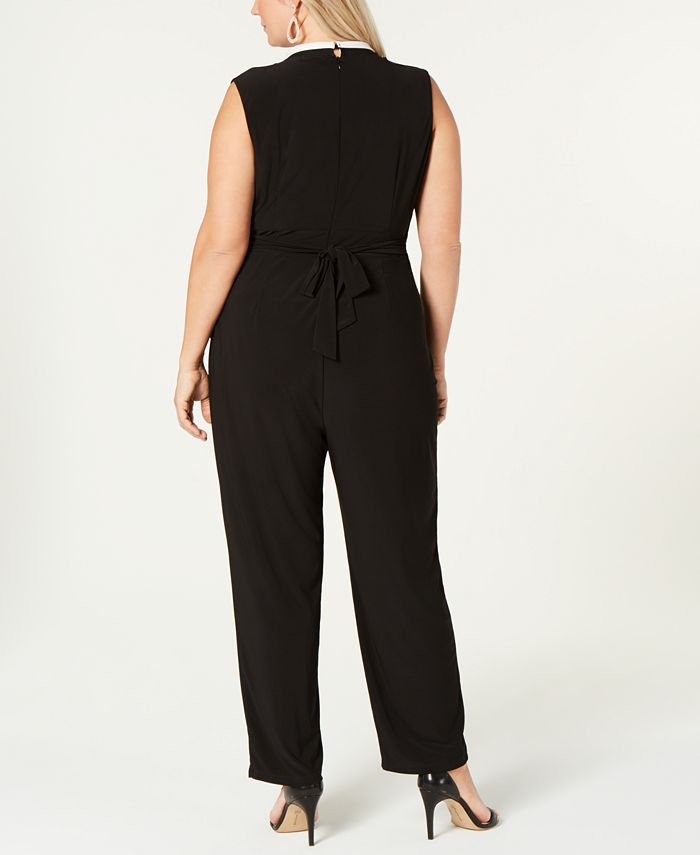 Love Squared Trendy Plus Size Tuxedo Jumpsuit Macys