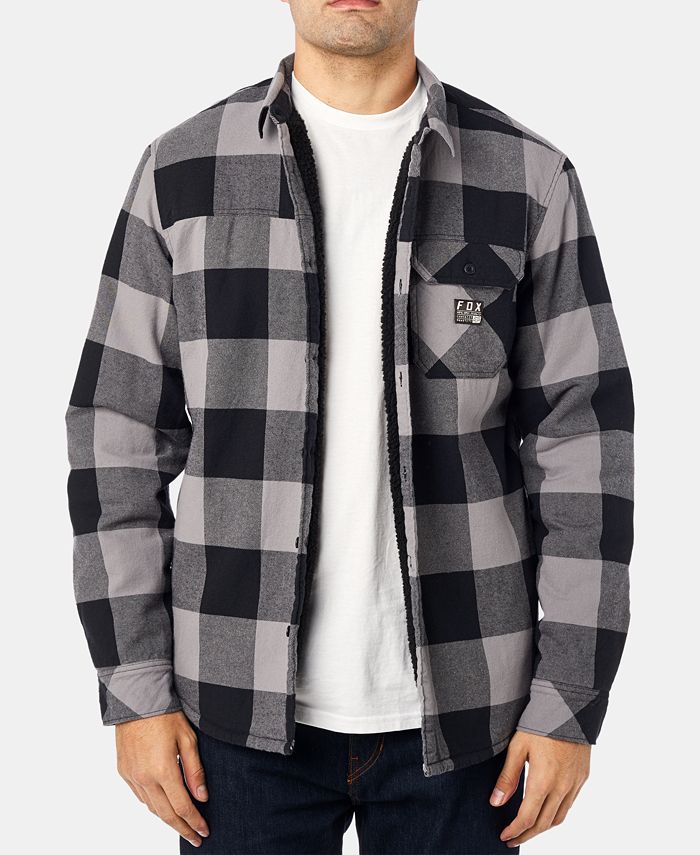 Fox Mens Sherpa Flannel Shirt - Macy's