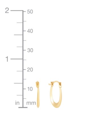 Children's Polished Oval Hoop Earrings in 14k Gold (1/2")