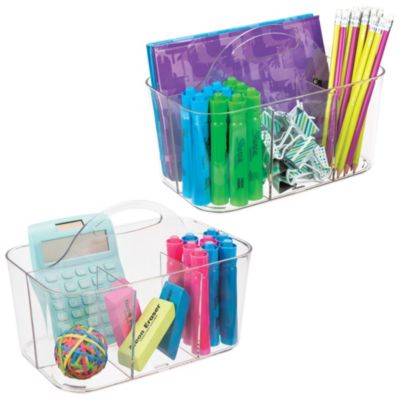 iDesign 4-Section Storage Caddy Organizer with Handle - Clear