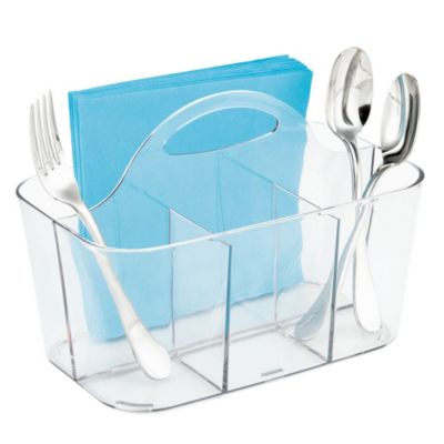 iDesign 4-Section Storage Caddy Organizer with Handle - Clear