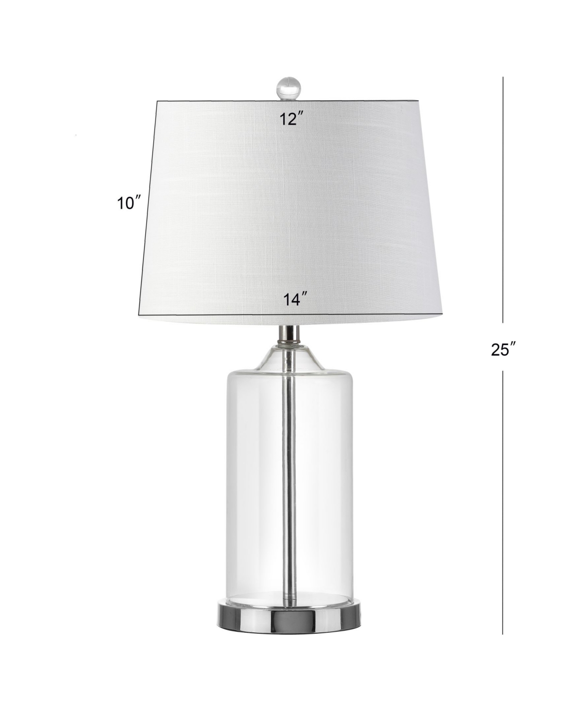 Jonathan Y Walsh Led Table Lamp In Clear,chrome
