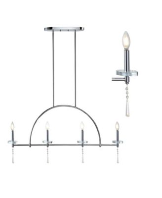 Doris 4-Light Linear Metal, Crystal Led Pendant