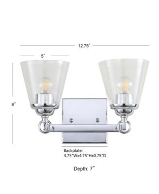 Marion 2-Light Hurricane Metal, Glass Vanity Light