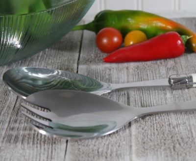 Laguiole Connoisseur Faux Ivory Salad Servers, 2 Piece Set.