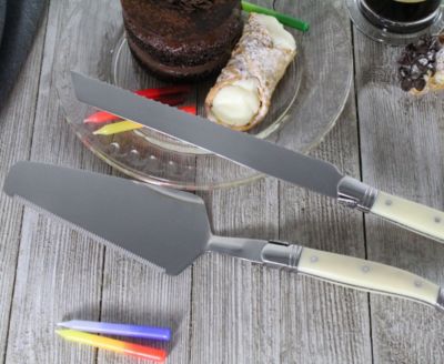 Laguiole Faux Ivory Conoisseur Cake Slicer and Server Set, 2 Piece.