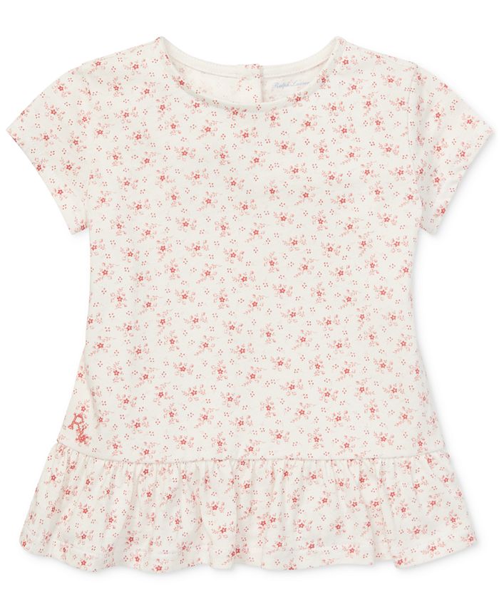 Polo Ralph Lauren Baby Girls Floral-Print Cotton T-Shirt - Macy's