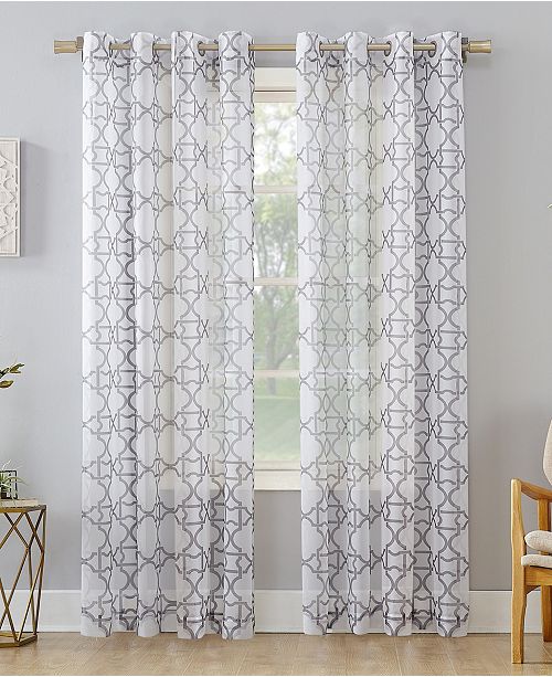 Lichtenberg No 918 Powell Trellis Sheer Grommet Curtain Panel 59