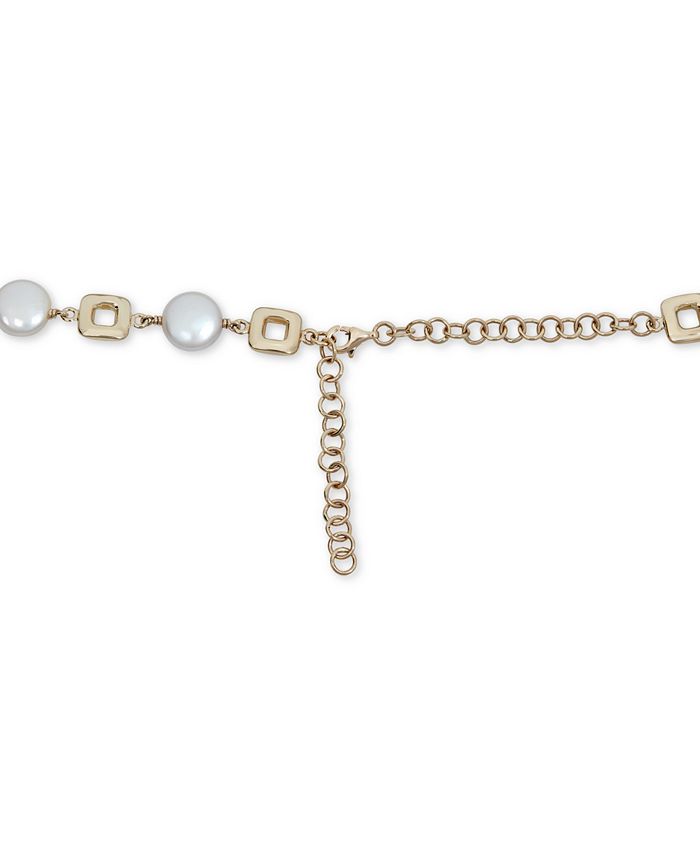 Macy's Cultured Coin Freshwater Pearl (10mm) Collar Necklace in 14k