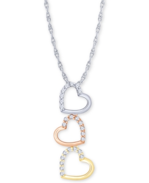 image of Diamond Tricolor Triple Heart 18