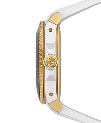 Gucci Unisex Swiss Diver White Rubber Strap Watch 40mm