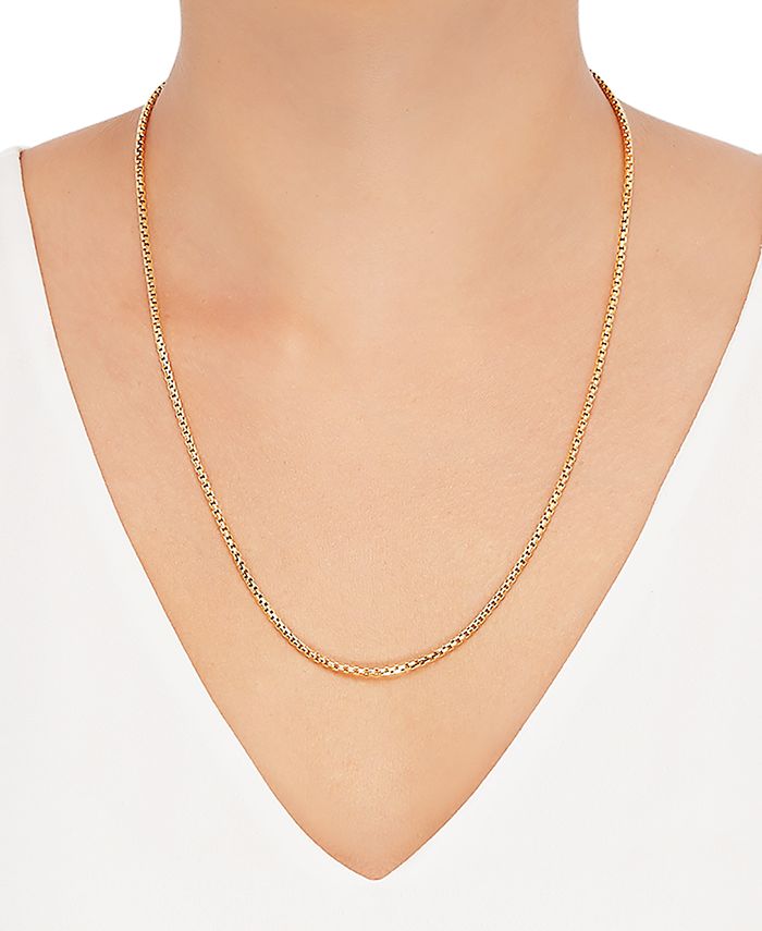 Italian Gold Box Link 22" Chain Necklace in 14k Gold Macy's