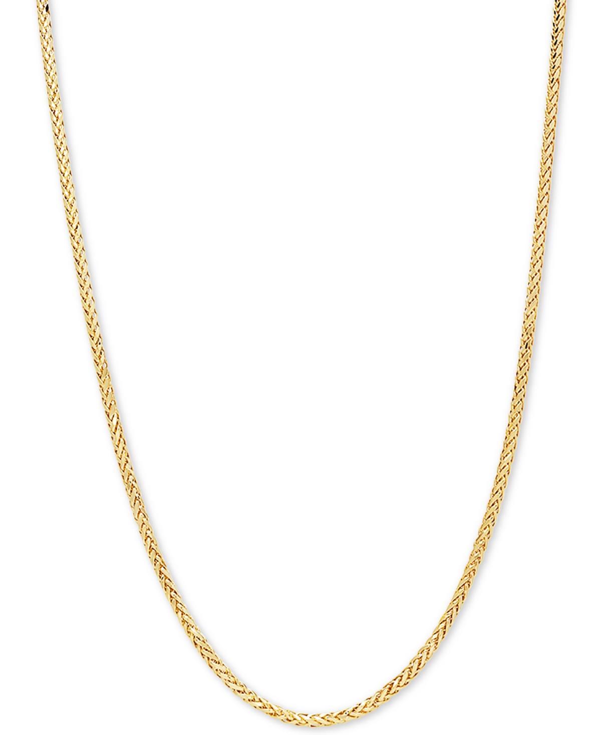 MACY'S WHEAT LINK 22" CHAIN NECKLACE IN 14K GOLD